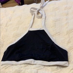 Black and White Halter Bikini Top